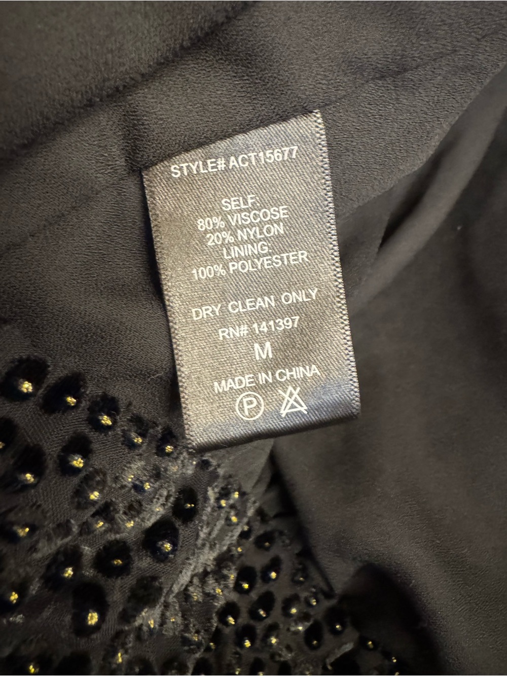 Astr Black Beaded Open Tie-Back Top - Picture 5 of 5